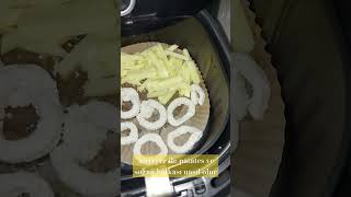 Airfryer ile patates ve soğan halkası nasıl olur keşfet soğan patates [upl. by Nyssa290]