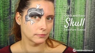 Skull inspired Face Paint  Quick Face Paint Tutorial  2 Minute Face Paint [upl. by Syverson]