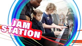 Threestyles Boogie Woogie Public Piano St Pancras Station London UK [upl. by Ardnic]