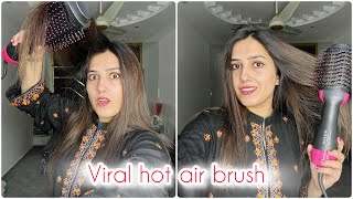 Viral hot air brush  blow dryer at home  Natasha waqas [upl. by Haig]