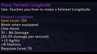 Felsteel Longblade plan drop in Mana Tombs [upl. by Hacceber]