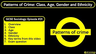 GCSE Sociology Revision  Patterns of Crime Class Age Gender Ethnicity Episode 21 [upl. by Oel162]