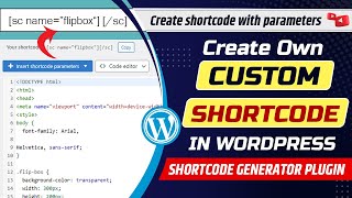 How to create own custom shortcode in WordPress  Create shortcode with parameters [upl. by Cotsen]