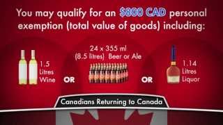 Duty Free Canada Canadian Customs Allowances EXTENDED VERSION [upl. by Aicelaf]