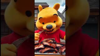 Pooh Bear Enjoys His Pork Ribs 😬 [upl. by Rekyr]