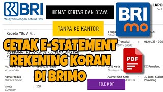 Cetak Rekening Koran estatement BRI bisa di BRImo loh sekarang tanpa ke kantor [upl. by Beth]