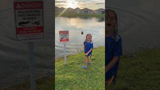 Son Throws basketball in alligator Lake 😳😂 shorts [upl. by Elamaj]