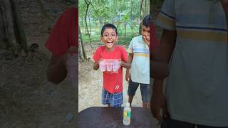 The challenge of consuming litchi drinking by clipping the bottle✌️🤣short shortvideo funny [upl. by Nylinej]