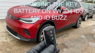 How to replace the key fob battery on Volkswagen ID4 ID3 and VW BUZZ [upl. by Avik]