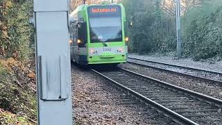 Croydon Tram CR4000 leaves Merton Park [upl. by Leciram]