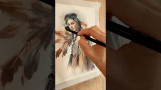 Watercolor portrait watercolorpainting watercolorart portrait art artistsoninstagram painting [upl. by Favian]