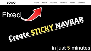 Sticky Navigation Bar On Scroll  Fixed Navbar on Scroll [upl. by Ahsaei]