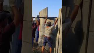 Cement slab fence installation process [upl. by Korie]