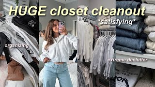 HUGE CLOSET CLEANOUT for the new year 🧺✨ decluttering  organizing everything satisfying [upl. by Culver]