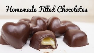 Homemade Filled Chocolates  Filled Chocolates recipe  Easy Valentines Day dessert [upl. by Teresina]