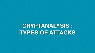 What Is Cryptanalysis  Types Of Cryptanalysis Attacks On Cryptography [upl. by Mintz273]