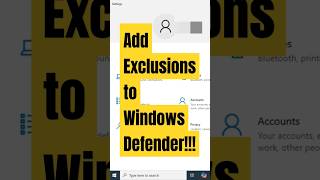 How to add Files type exclusions to Windows Defender [upl. by Enomis]