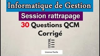 QCM Informatique de Gestion S4 avec corrigé  Session Rattrapage [upl. by Talya]