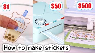 How I make STICKERS 1 vs 500  sticker printer print and cut CRICUT MAKER tutorial and more [upl. by Dniren]