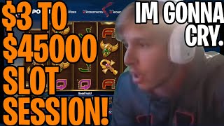 3 TO 45000 SLOT SESSION CRAZIEST SLOT WIN OF ALL TIME [upl. by Tsirhc]