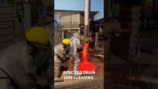 AFBC boiler bed drain line cleaning with safety [upl. by Eycats137]