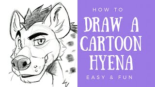 How To Draw A Cartoon Hyena  Step By Step [upl. by Taylor]