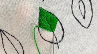 Hand embroidery 4 Easy Leaf Hand Embroidery Stitches [upl. by Ainoet954]