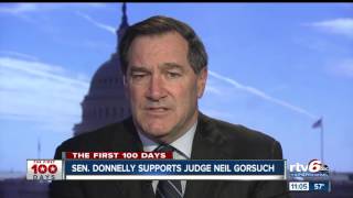 Sen Joe Donnelly announces support for Judge Neil Gorsuch [upl. by Ahsercal]