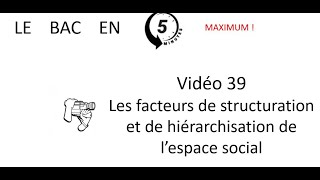 Les facteurs de structuration  hiérarchisation de l’espace social Le bac en 5 minutes épisode 39 [upl. by Niamor429]