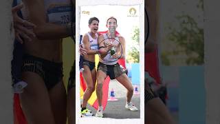 JJOO PARIS2024 Histórico ORO de ÁLVAROMARTÍN y MARÍAPEREZ en el RELEVO de MARATÓN MIXTO [upl. by Perkin]