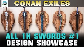 All OneHanded Swords 1 Base Game Craftables  Showcase  Conan Exiles [upl. by Catina182]