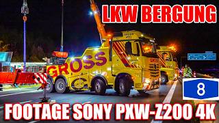 🟡 A8 BERGUNG LKW 🟡  ▶️ Footage Sony PXWZ200 4K XDCAM ◀️  Firma GROSS [upl. by Icnan]