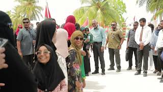 The President arrives in Baa Thulhaadhoo Island [upl. by Anelah]