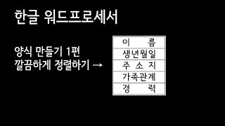 한글워드양식만들기1편 깔끔하게 정렬하기 [upl. by Templa]