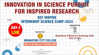 DST INSPIRE INTERNSHIP SCIENCE CAMP2024  LIVE  DAY2 [upl. by Enilegnave637]