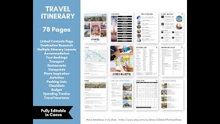How to make a travel itinerary in Canva [upl. by Nich762]