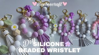 DIY Silicone Beaded Wristlet BEEBEECRAFT Silicone Beads Keychain Making Kit 🎀✨ beads wristlet [upl. by Naarah]