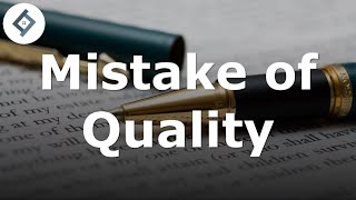 Mistake of Quality  Contract Law [upl. by Winshell]