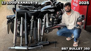 Trying Different Exhaust on New 2025 BS7 Bullet 350 Free Flow Loud Exhaust Bullet Modification MxK [upl. by Zachary]