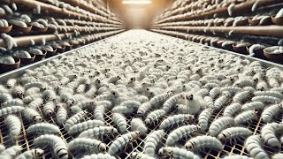 The Biggest SilkWorm Production Line That Will Leave You SPEECHLESS [upl. by Arim]