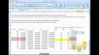 MONOPOLIO Ejercicio sobre Maximizacion de Beneficios en Excel Mankiw [upl. by Ynney]