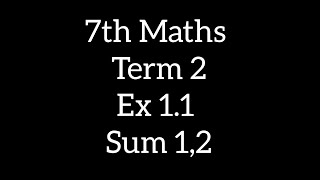 7th Maths term 2 ex 11 sum 1 and 2 teaching easy clear sum maths standard [upl. by Aira848]