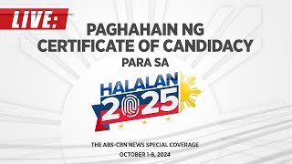 LIVE ABSCBN News Special Coverage on the Filing of Candidacy for Halalan2025  October 1 [upl. by Arriaet]