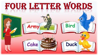 Four Letter Words  Preschool Learning  Kids Education Video [upl. by Voletta]