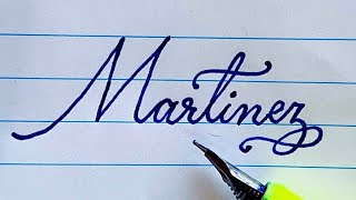 “Martinez” in Cursive  Cursive Handwriting [upl. by Scever145]