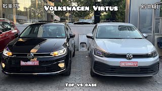 New Volkswagen Virtus Base Model vs Top Model 2023 🔥 Detailed Comparison  GT vs TSI  Black 🖤 [upl. by Rauscher690]