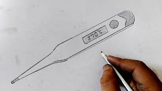 how to draw digital thermometer I how to draw digital thermometer step by step [upl. by Seaman]