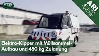 ARI 458 Müllfahrzeug Kipper  Elektrotransporter mit LiFePo4 Akku Rundumleuchte und 500 kg Nutzlast [upl. by Sisenej]