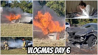 VLOGMAS DAY 6 Kevins car caught on FIRE [upl. by Kyle545]