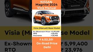 Nissan Magnite Price On Road  Magnite Visia Price  Magnite Base Model Price magnite nissan car [upl. by Deibel]